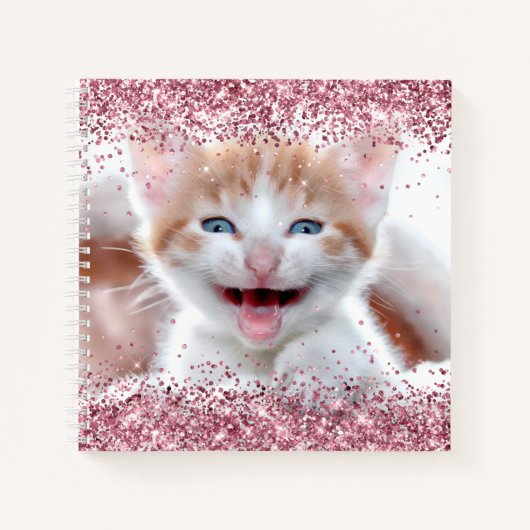 Fototekening van faux met spaarpaars roze glittery notitieboek (Voorkant)