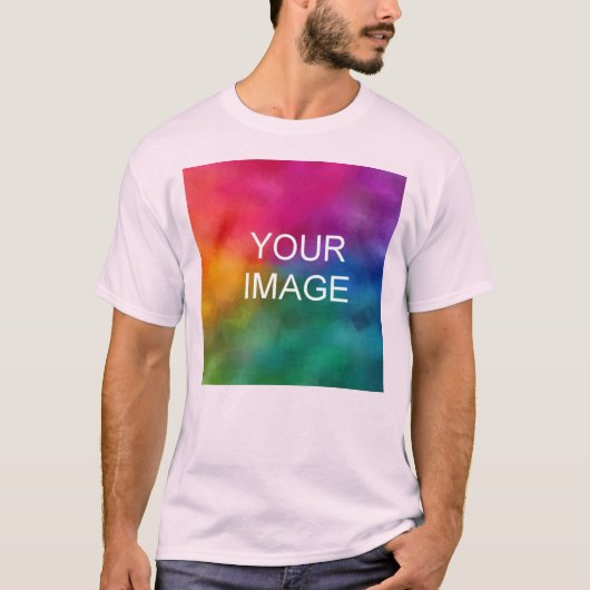 Fototekst Bleek Roze Sjabloon Mannen T-shirt (Voorkant)