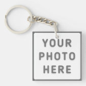 Fototekst dubbelzijdig Visitekaartje vierkant Sleutelhanger (Voorkant)