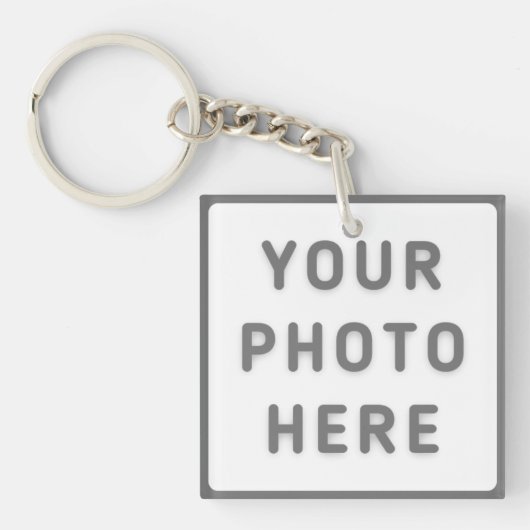 Fototekst dubbelzijdig Visitekaartje vierkant Sleutelhanger (Voorkant)