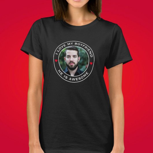 Fototekst Hart Ik hou van mijn Geweldige vriend T-shirt