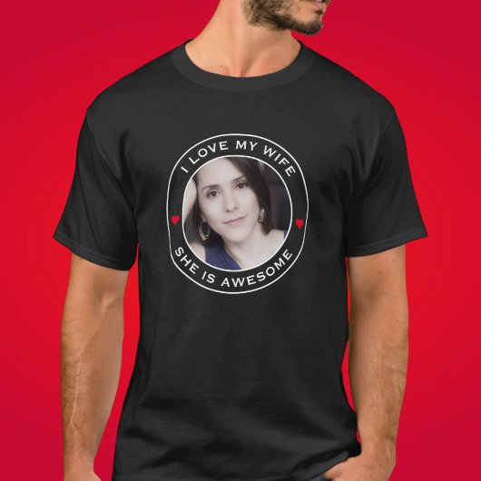 Fototekst Hart Ik hou van mijn Geweldige vrouw T-shirt