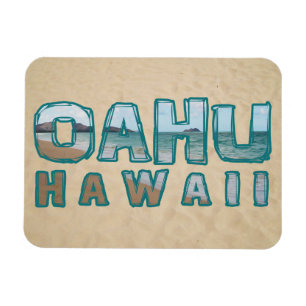 Fototekst Oahu Hawaii Beach Magneet