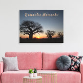 Fototekst op Sunset romantic moment Sacred Baobabs Canvas Afdruk (Insitu (Woonkamer))