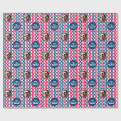 Fototekst Rood Blauw Wit 4th van Juli Diamond Cadeaupapier (Vlak)