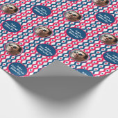 Fototekst Rood Blauw Wit 4th van Juli Diamond Cadeaupapier (Hoek)