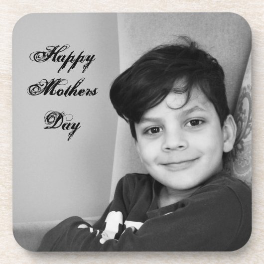 Fototekst sjabloon persoonlijke Moederdag Bier Onderzetter (Voorkant)