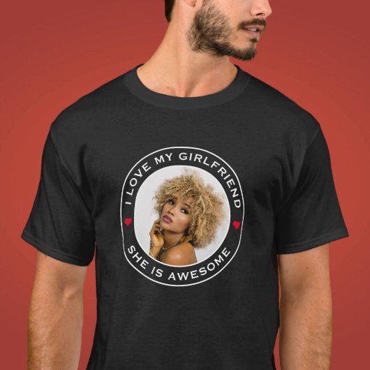 Fototeksthart Ik hou van mijn Geweldige Vriendin T-shirt