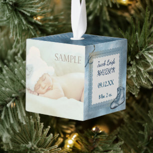 Fototemplate Cute Blue Baby Kubus Ornament
