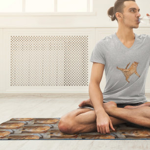 Fototemplate Gelijmd GezinsHuisdier Kat Hond Yogamat