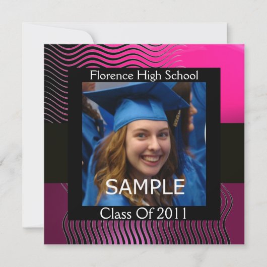 FOTOTEMPLATE MONOGRAM, Fuchsia Kaart (Voorkant)