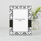 FOTOTEMPLATE VOOR ZWARTE EN WITTE DAMASKPAPIER KAART (Staand voorkant)