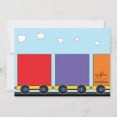 Fototrein in kleurrijke uitnodiging (Achterkant)