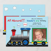 Fototrein in kleurrijke uitnodiging (Voorkant / Achterkant)