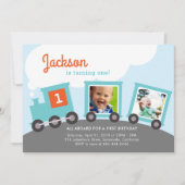 Fototreintpartij uitnodigen kaart (Voorkant)