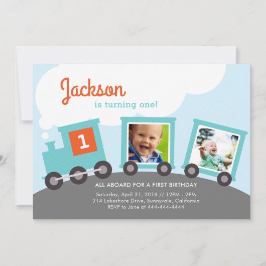 Fototreintpartij uitnodigen kaart (Voorkant)