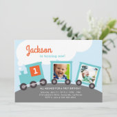 Fototreintpartij uitnodigen kaart (Staand voorkant)