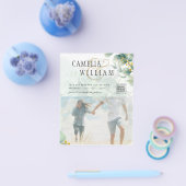 Fototrouwkaart, QR-code, groene bladeren Flyer (Enkel)