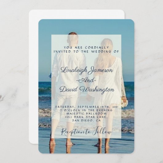 Fototrouwuitnodiging Kaart (Voorkant / Achterkant)