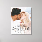 Fototrouwwelkomstbord gedrukt op canvas (Voorkant)