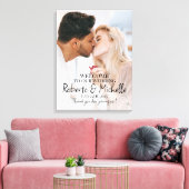 Fototrouwwelkomstbord gedrukt op canvas (Insitu (Woonkamer))