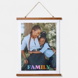 Fototypografie familie modern eenvoudig hangend wandkleed