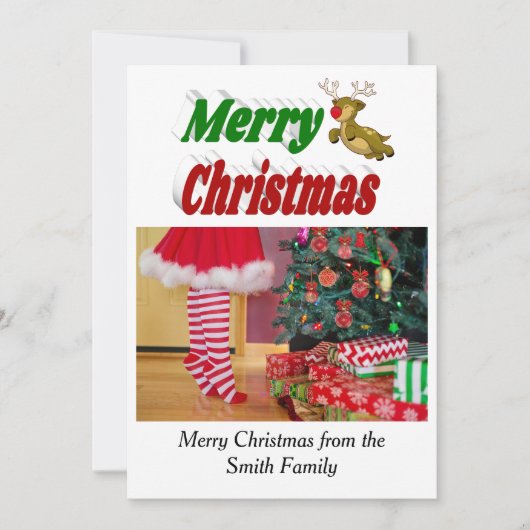 Fototypografie met prettige kerstvliegers feestdagenkaart (Voorkant)