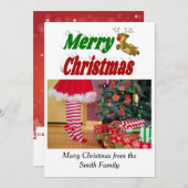 Fototypografie met prettige kerstvliegers feestdagenkaart (Voorkant / Achterkant)