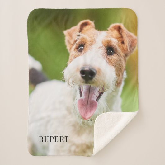 Fototypografie van naam van huisdier aanpassen sherpa deken (Voorkant)