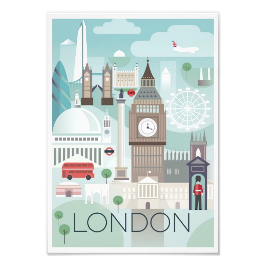 Fotouitbreiding - Retro London England Foto Afdruk (Voorkant)