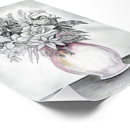 Fotouitbreiding van Faded Floral Foto Afdruk (Hoek)