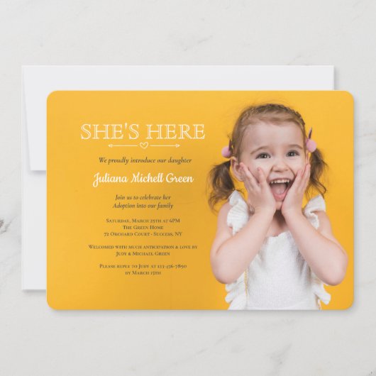 Fotouitnodiging adoptiepartij kaart (Voorkant)