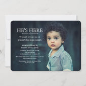 Fotouitnodiging adoptiepartij kaart (Voorkant)