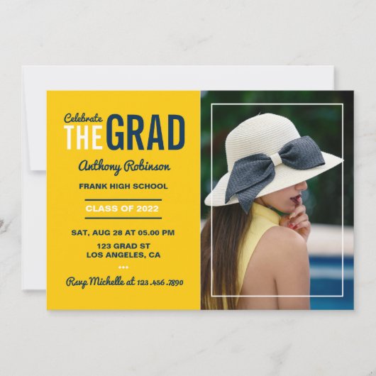 Fotouitnodiging blauwe en maïsgradatie kaart (Voorkant)