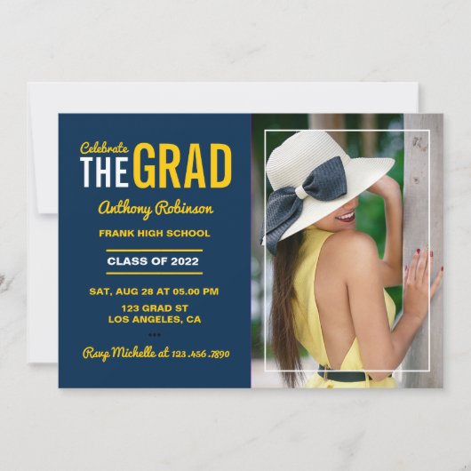 Fotouitnodiging blauwe en maïsgradatie kaart (Voorkant)