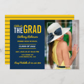 Fotouitnodiging blauwe en maïsgradatie kaart (Voorkant / Achterkant)