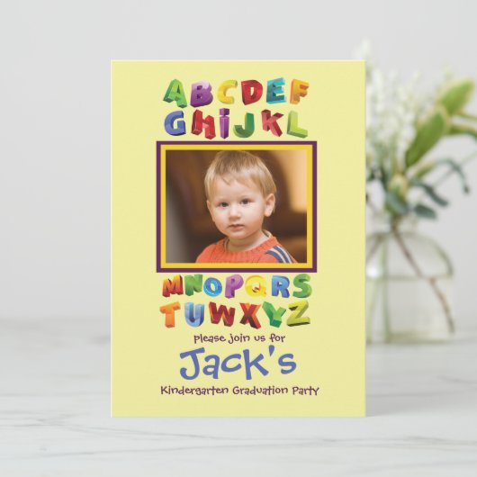 Fotouitnodiging van ABC Kaart (Staand voorkant)