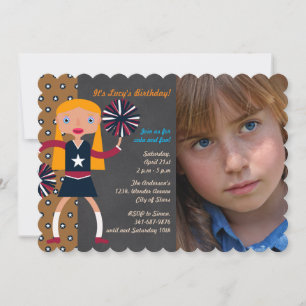 Fotouitnodiging van Cheerleader Birthday Party Kaart