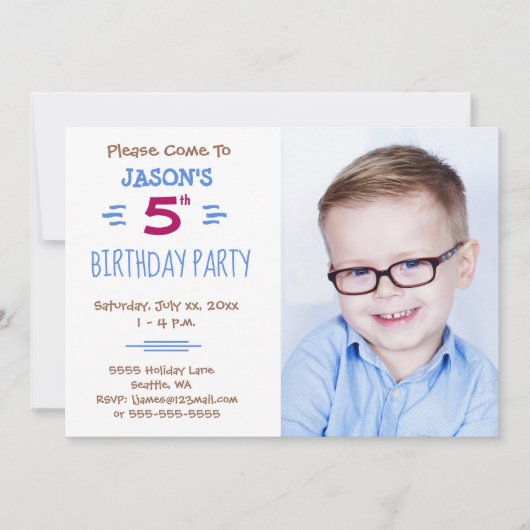 Fotouitnodiging van de Birthday Party Kaart (Voorkant)