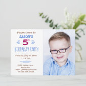 Fotouitnodiging van de Birthday Party Kaart (Staand voorkant)