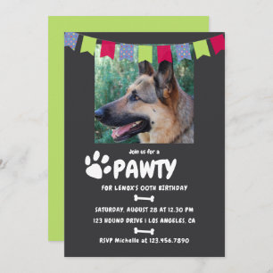Fotouitnodiging van Dog of Puppy Birthday Party Kaart