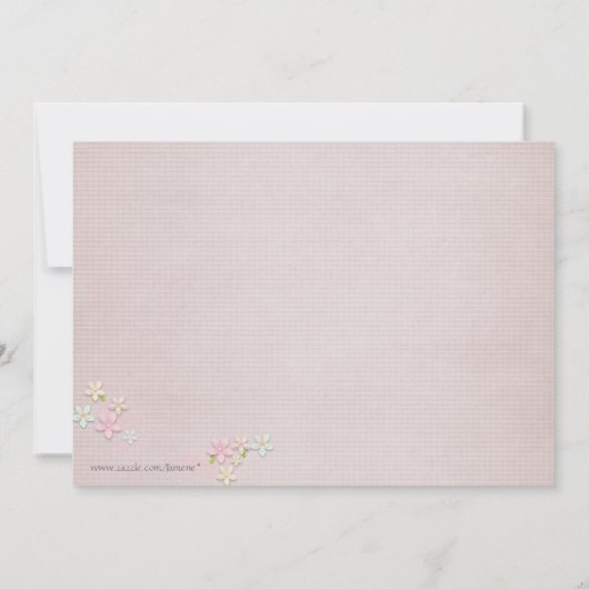 Fotouitnodiging van meisje met flitsdansoverweging kaart (Achterkant)