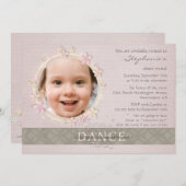 Fotouitnodiging van meisje met flitsdansoverweging kaart (Voorkant / Achterkant)
