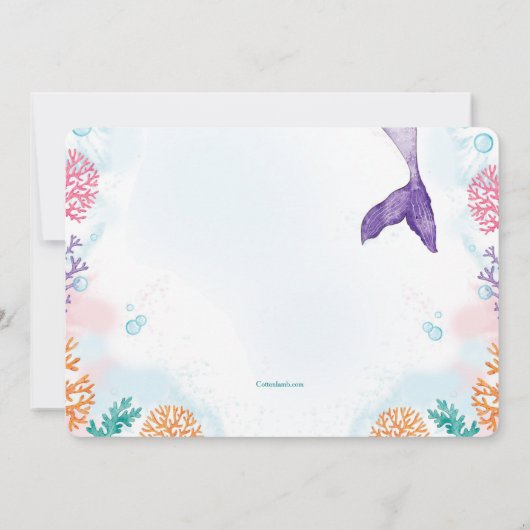 Fotouitnodiging van Mermaid Party Kaart (Achterkant)
