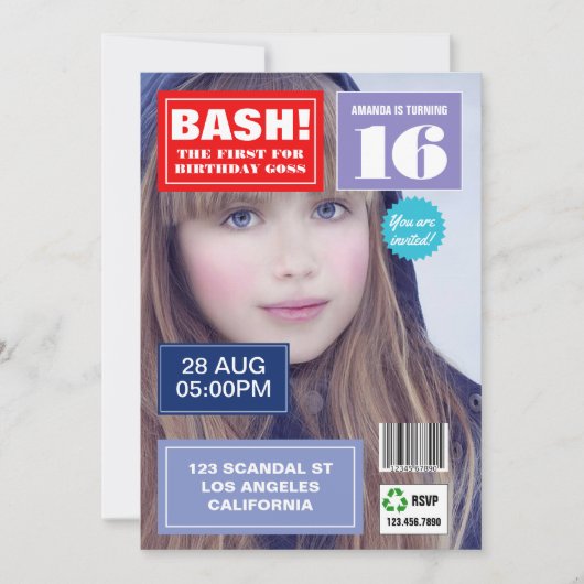 Fotouitnodiging van tijdschrift Hoesje Birthday Kaart (Voorkant)