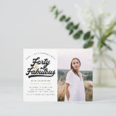 Fotouitnodiging voor 40 en fantastische verjaardag briefkaart (Staand voorkant)