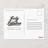 Fotouitnodiging voor 40 en fantastische verjaardag briefkaart (Achterkant)
