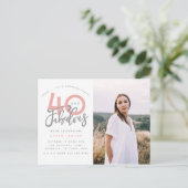 Fotouitnodiging voor 40 en geweldige verjaardagsfe briefkaart (Staand voorkant)