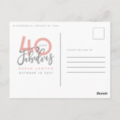 Fotouitnodiging voor 40 en geweldige verjaardagsfe briefkaart (Achterkant)