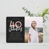 Fotouitnodiging voor 40 en geweldige verjaardagsfe kaart (Staand voorkant)